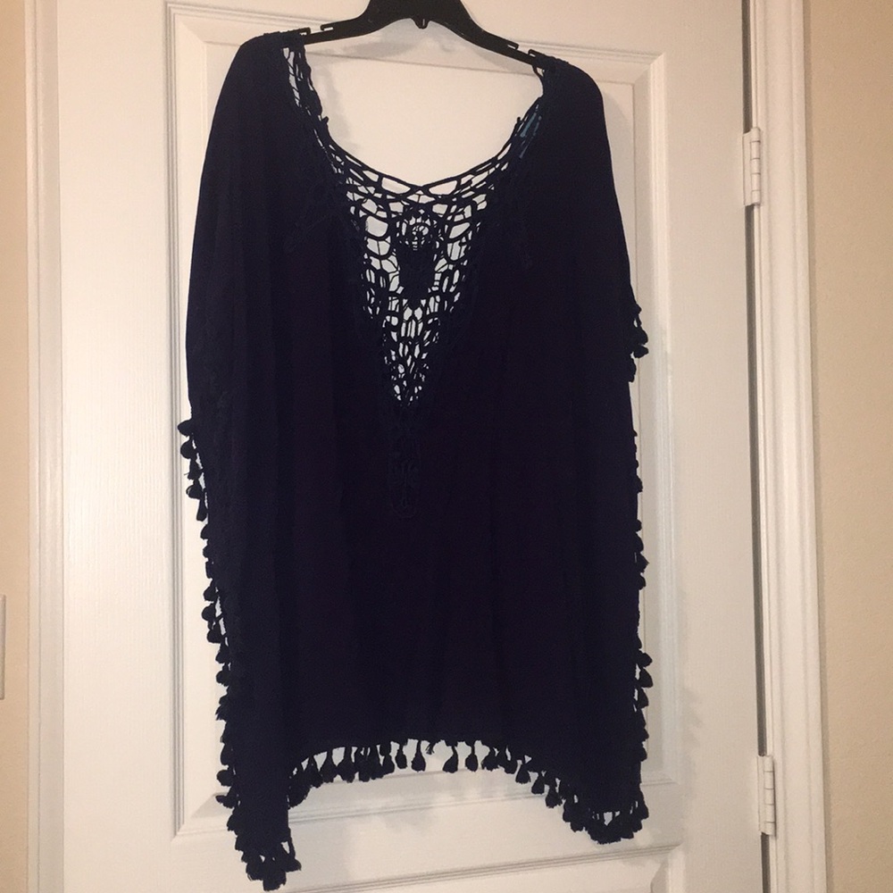 Navy blue swimsuit cover up